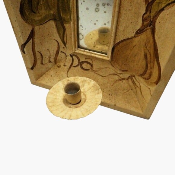 Tulipa Candle Sconce Mirror Portugal Wall Mount Distressed shabby Chic Cottage - Picture 4 of 11